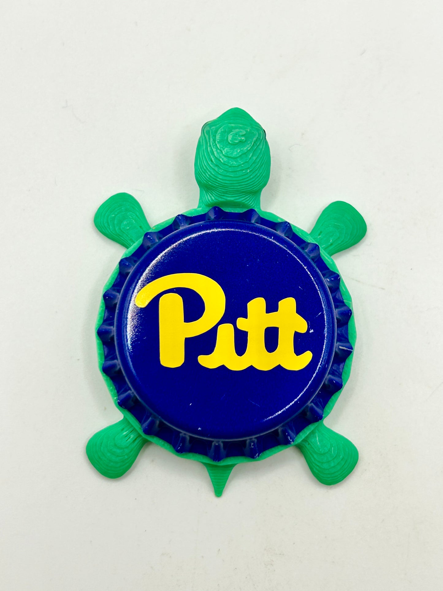 Pittsburgh Panthers (Pitt) - Bottle Cap Magnet Turtle Shell Shocked Art