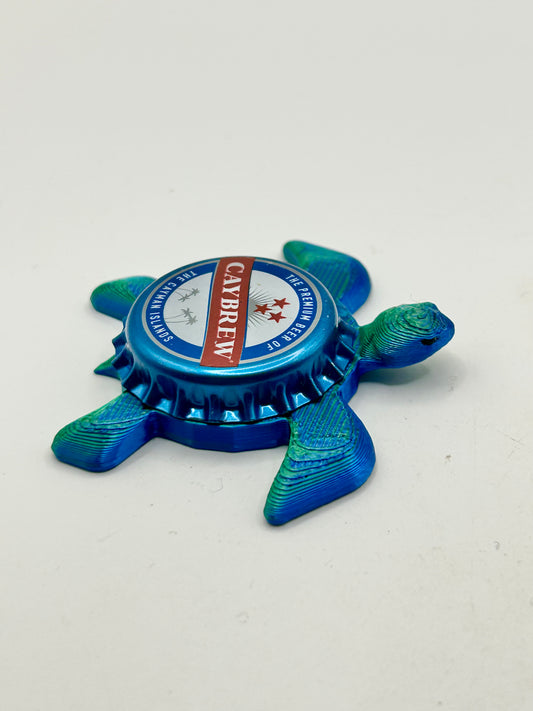 Caybrew, Blue (Cayman Islands) - Sea Turtle Bottle Cap Magnet Shell Shocked Art