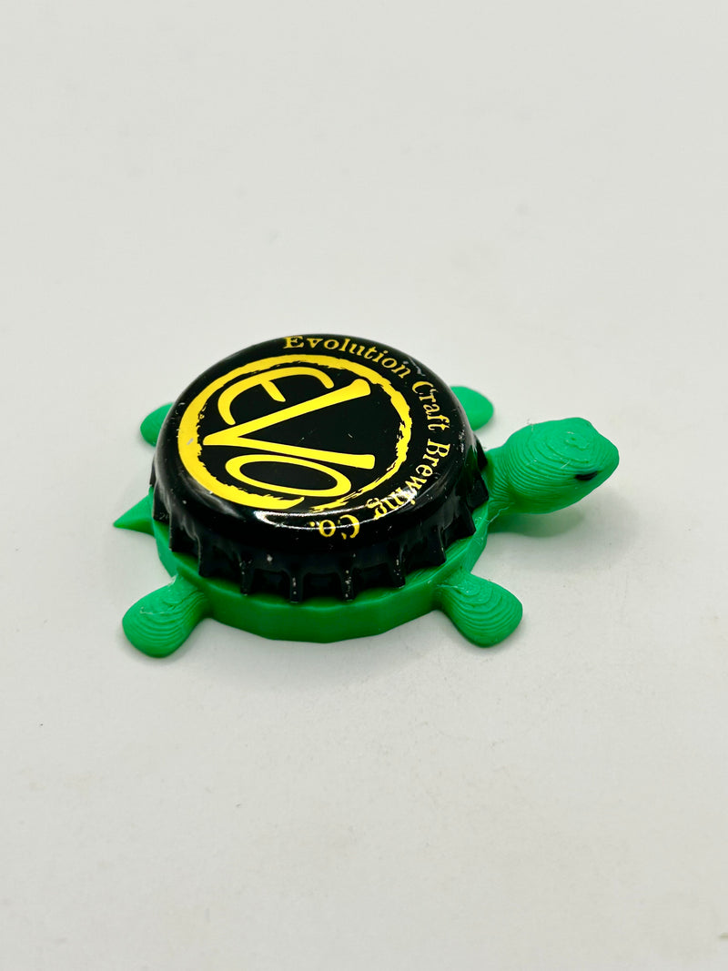 Evolution Craft Brewing - Bottle Cap Magnet Turtle Shell Shocked Art