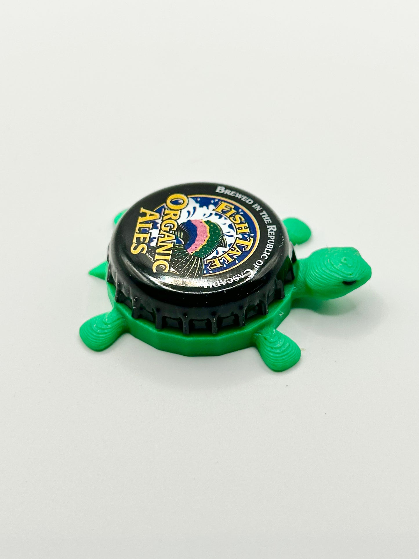 Fish Tale Ales (Vintage) - Bottle Cap Magnet Turtle