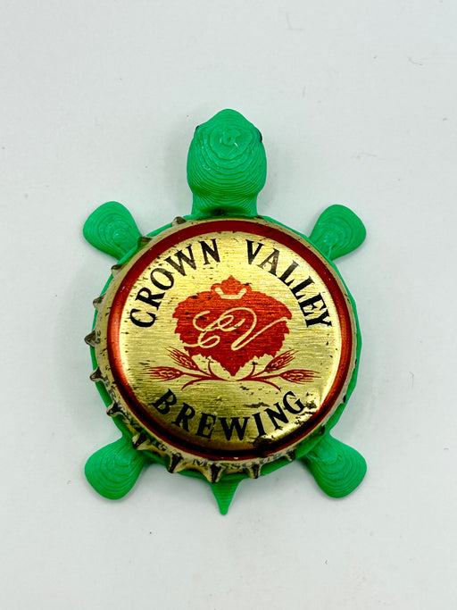 Crown Valley Brewing - Bottle Cap Magnet Turtle Shell Shocked Art