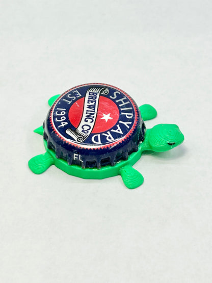 Shipyard Brewing - Bottle Cap Magnet Turtle Shell Shocked Art
