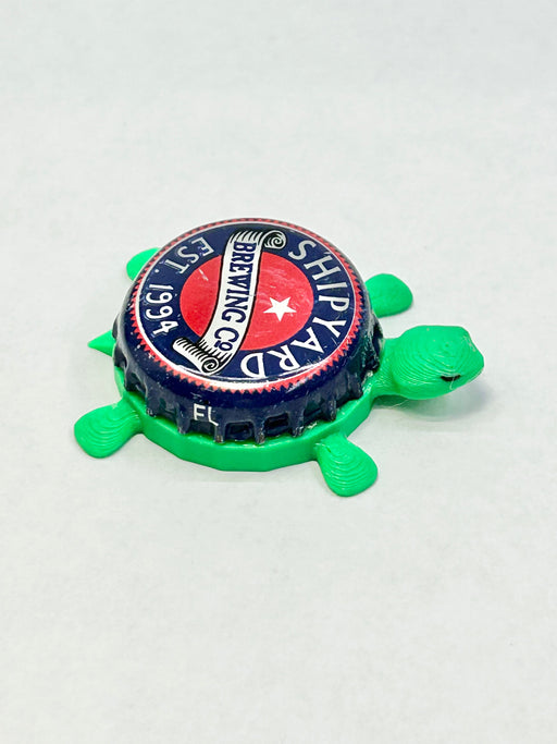 Shipyard Brewing - Bottle Cap Magnet Turtle Shell Shocked Art