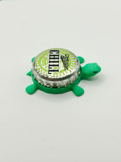 Miller Chill - Bottle Cap Magnet Turtle Shell Shocked Art