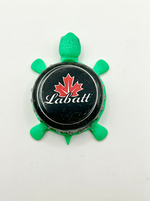 Labatt Blue (Black) - Bottle Cap Magnet Turtle Shell Shocked Art