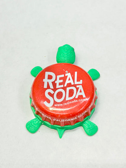 Real Soda - Bottle Cap Magnet Turtle Shell Shocked Art