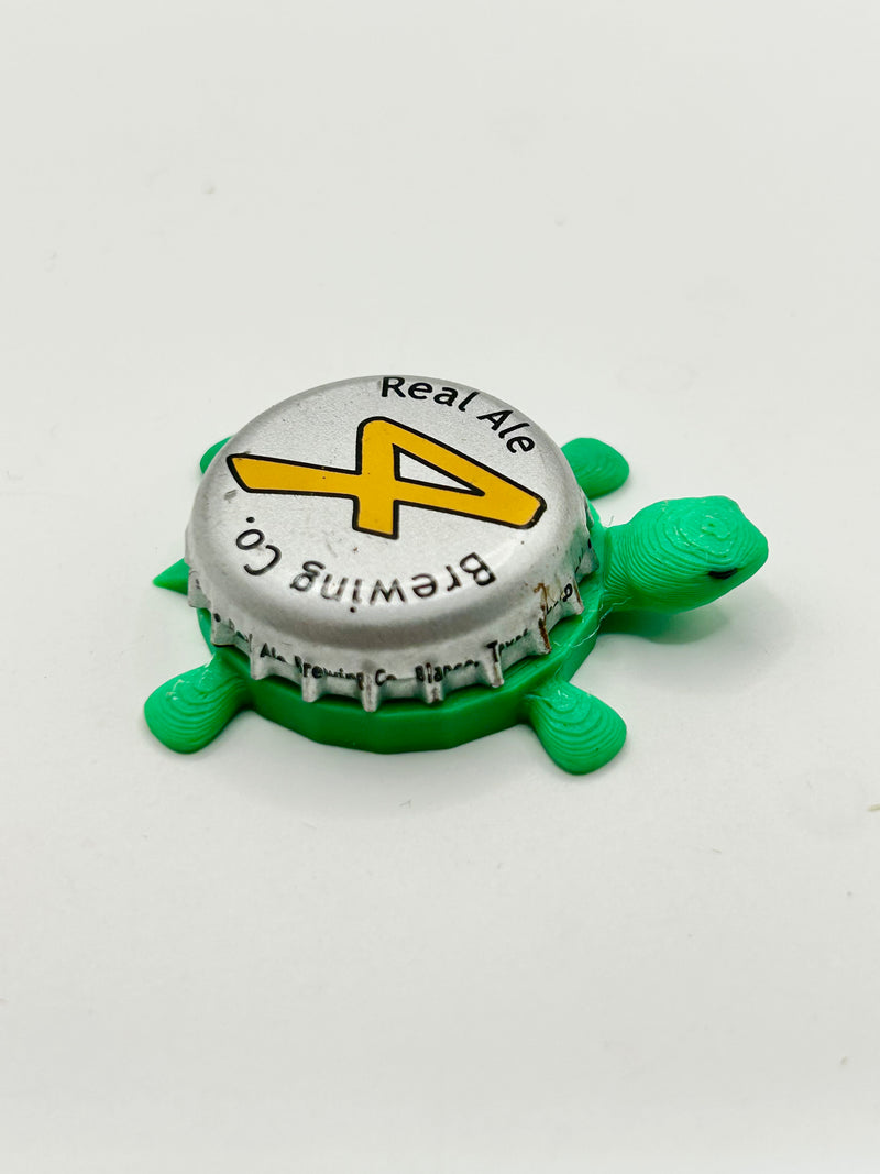 Real Ale Brewing (Number 4) - Bottle Cap Magnet Turtle Shell Shocked Art