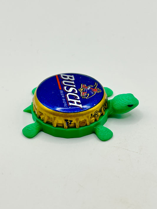 Busch Beer (Vintage Beer/Biere) - Bottle Cap Magnet Turtle Shell Shocked Art