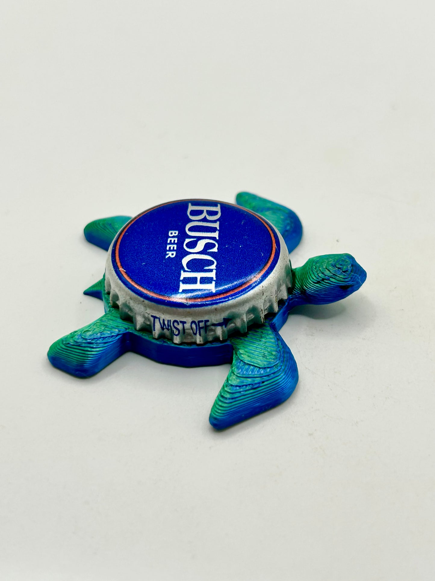 Busch Beer - Sea Turtle Bottle Cap Magnet Shell Shocked Art