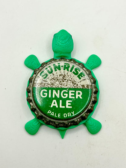 Sunrise Ginger Ale Soda (Vintage) - Bottle Cap Magnet Turtle Shell Shocked Art