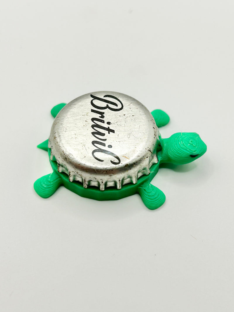 Britvic (Silver) - Bottle Cap Magnet Turtle Shell Shocked Art