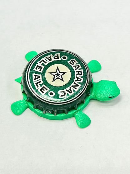 Saranac Pale Ale - Bottle Cap Magnet Turtle Shell Shocked Art