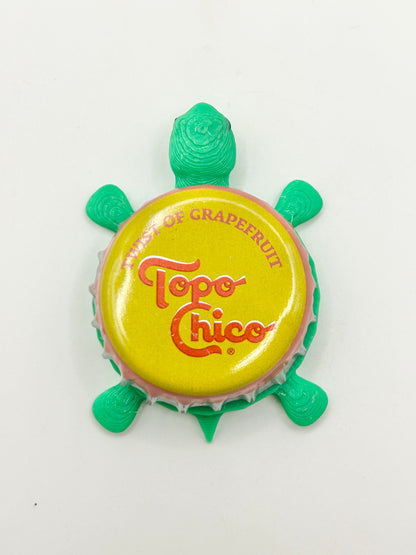 Topo Chico (Twist of Grapefruit) - Bottle Cap Magnet Turtle Shell Shocked Art