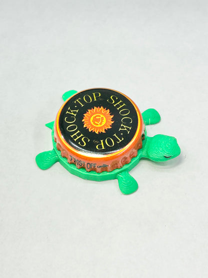 Shock Top Belgian White (Orange) - Bottle Cap Magnet Turtle Shell Shocked Art