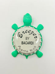 Bacardi Breezer - Bottle Cap Magnet Turtle Shell Shocked Art