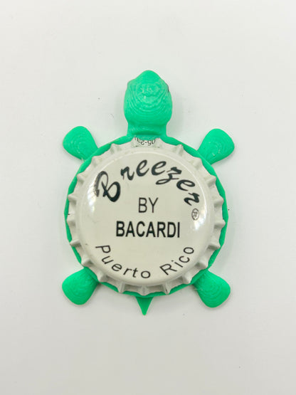 Bacardi Breezer - Bottle Cap Magnet Turtle Shell Shocked Art