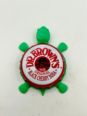 Dr Brown’s Black Cherry Soda - Bottle Cap Magnet Turtle Shell Shocked Art