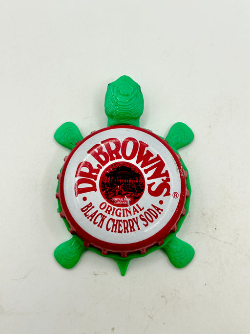 Dr Brown’s Black Cherry Soda - Bottle Cap Magnet Turtle Shell Shocked Art