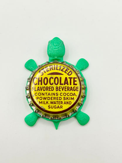 Chocolate Beverage (Sterilized) - Bottle Cap Magnet Turtle Shell Shocked Art