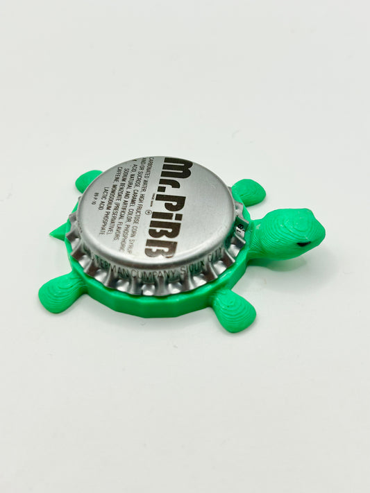 Mr Pibb (Black Text) - Bottle Cap Magnet Turtle