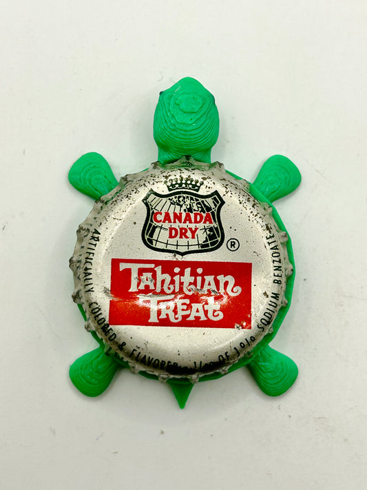 Canada Dry Tahitian Treat - Bottle Cap Magnet Turtle Shell Shocked Art