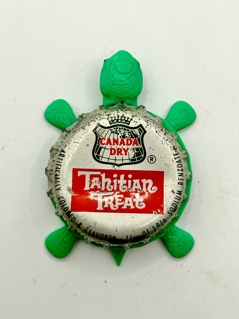 Canada Dry Tahitian Treat - Bottle Cap Magnet Turtle Shell Shocked Art