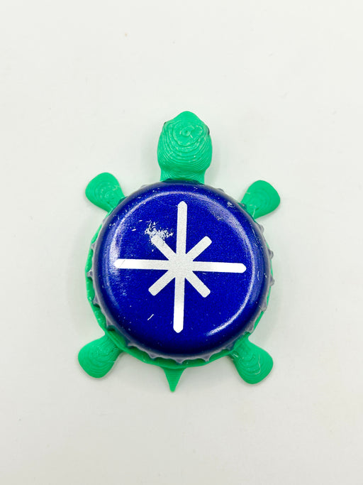 Jarritos Mineragua - Bottle Cap Magnet Turtle Shell Shocked Art