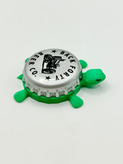 Back Forty Beer - Bottle Cap Magnet Turtle Shell Shocked Art
