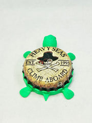 Heavy Seas (Vintage) - Bottle Cap Magnet Turtle Shell Shocked Art