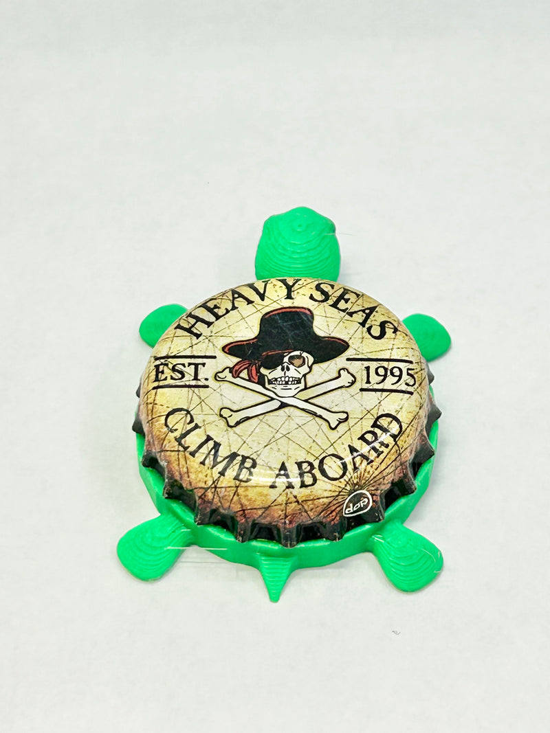Heavy Seas (Vintage) - Bottle Cap Magnet Turtle Shell Shocked Art