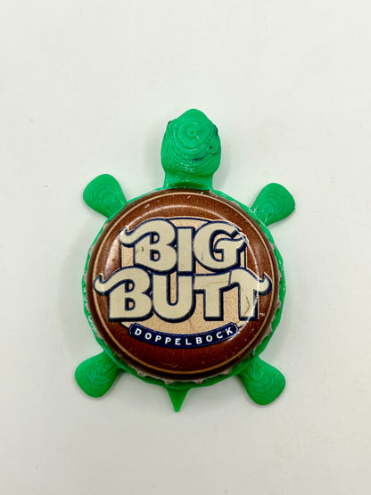 Leinenkugel's Big Butt (Large Text) - Bottle Cap Magnet Turtle Shell Shocked Art