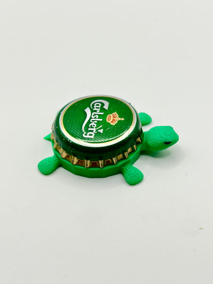 Carlsberg Pilsner - Bottle Cap Magnet Turtle Shell Shocked Art