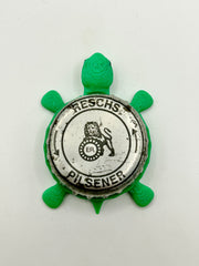 Reschs Pilsener - Bottle Cap Magnet Turtle Shell Shocked Art