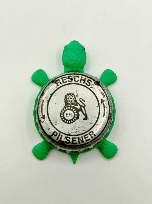 Reschs Pilsener - Bottle Cap Magnet Turtle
