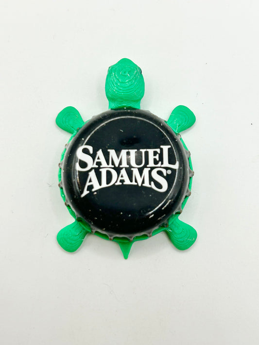 Samuel Adams (Black and White) - Bottle Cap Magnet Turtle