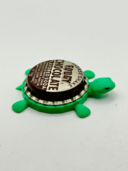 Fudgy Chocolate Soda - Bottle Cap Magnet Turtle Shell Shocked Art
