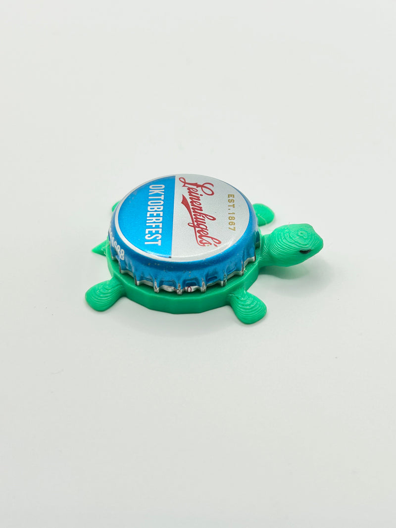 Leinenkugel's Oktoberfest - Bottle Cap Magnet Turtle Shell Shocked Art