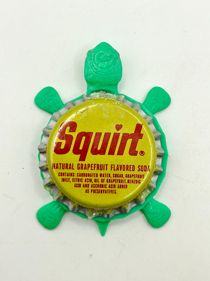 Squirt Soda - Bottle Cap Magnet Turtle Shell Shocked Art