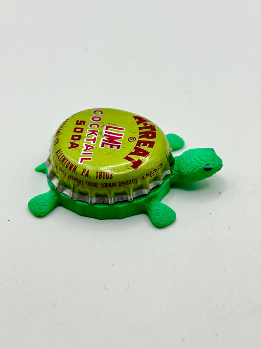 A-Treat Lime Cocktail Soda - Bottle Cap Magnet Turtle Shell Shocked Art