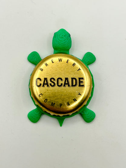 Cascade Brewing - Bottle Cap Magnet Turtle Shell Shocked Art