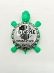 Orange Pineapple Soda - Bottle Cap Magnet Turtle Shell Shocked Art