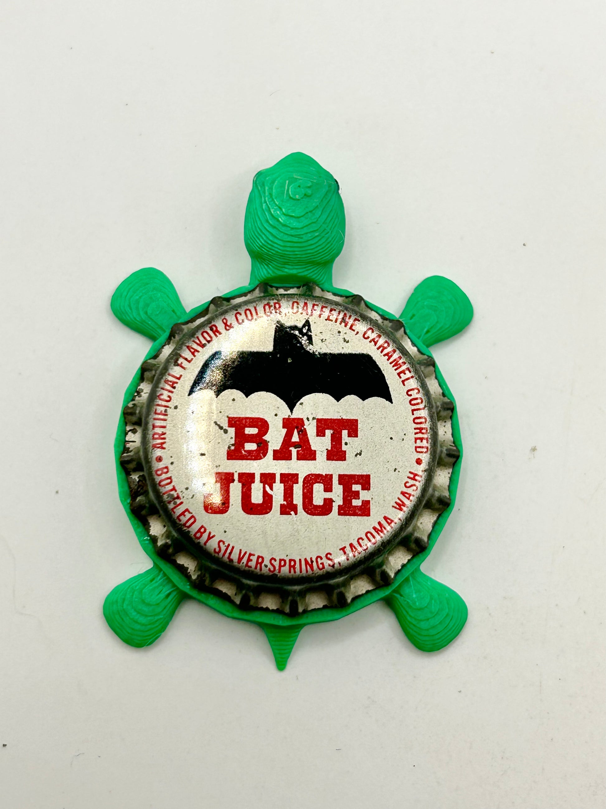 Bat Juice - Bottle Cap Magnet Turtle Shell Shocked Art