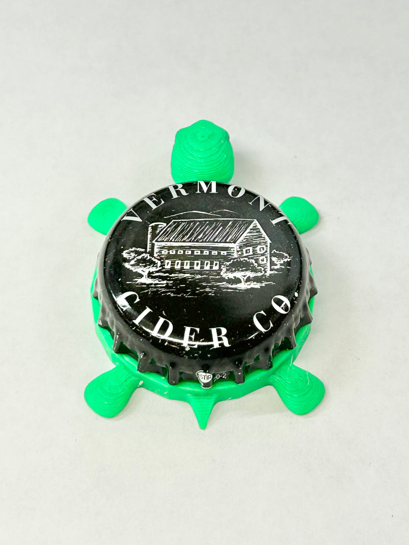Vermont Cider Co - Bottle Cap Magnet Turtle Shell Shocked Art
