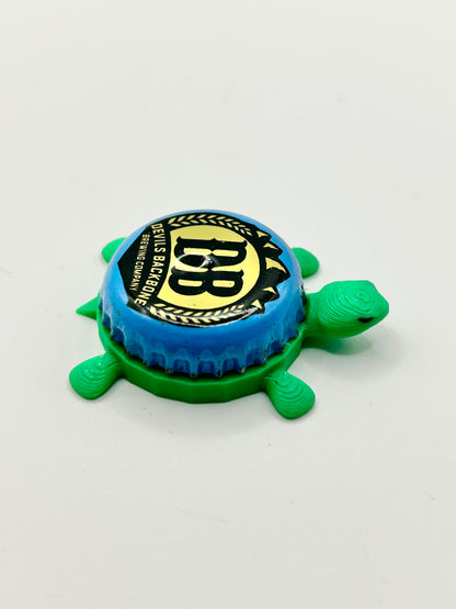 Devils Backbone Brewing (Blue) - Bottle Cap Magnet Turtle Shell Shocked Art