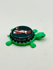 The Rusty Fox - Bottle Cap Magnet Turtle Shell Shocked Art