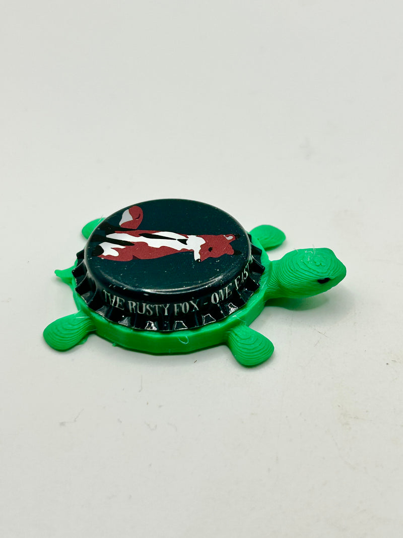 The Rusty Fox - Bottle Cap Magnet Turtle Shell Shocked Art