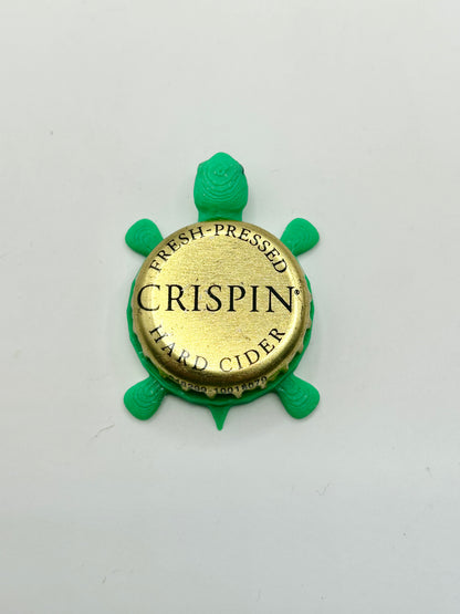 Crispin American Craft Cider (Gold) - Bottle Cap Magnet Turtle Shell Shocked Art