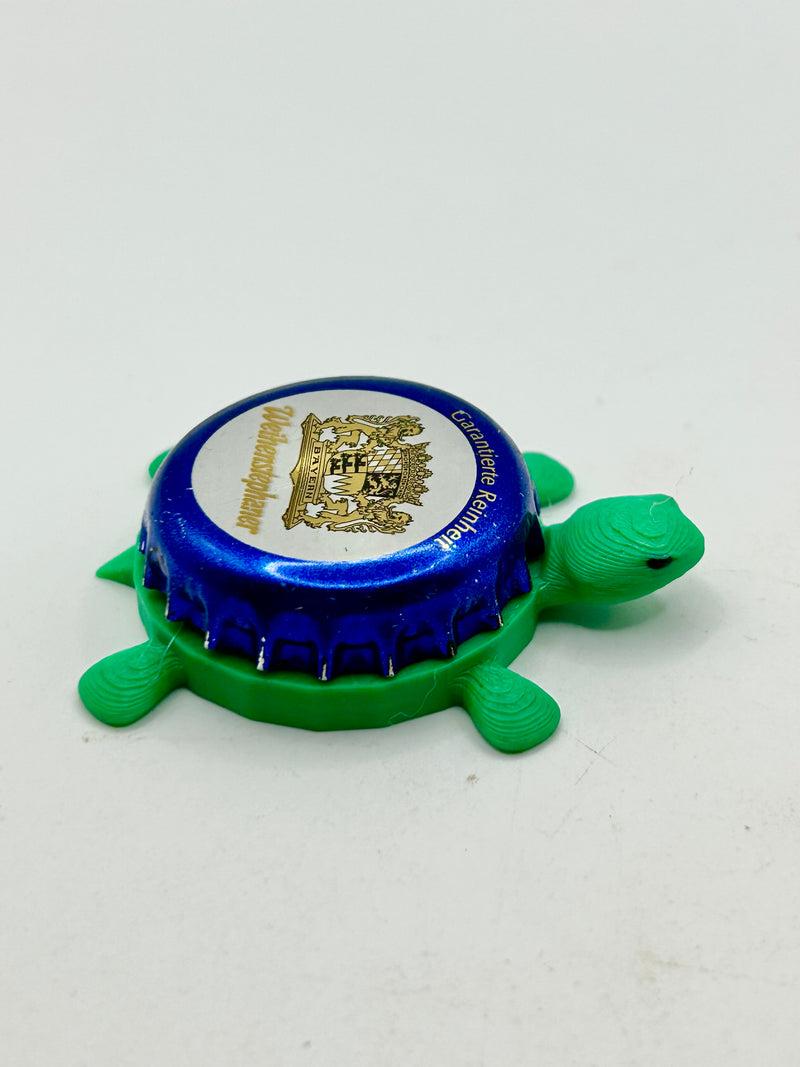 Weihenstephaner (Blue Border) - Bottle Cap Magnet Turtle Shell Shocked Art