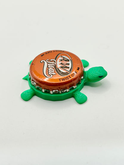 A&W Root Beer Float - Bottle Cap Magnet Turtle Shell Shocked Art