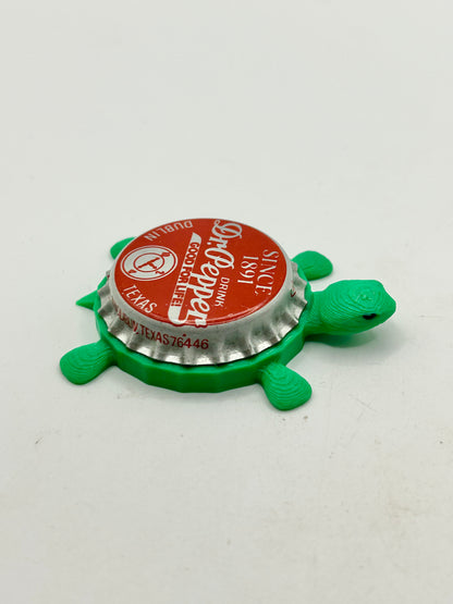 Dr Pepper Soda (Dublin, TX) - Bottle Cap Magnet Turtle Shell Shocked Art